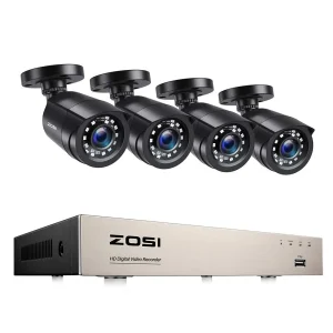 ZOSI 8CH 1080p DVR Security Camera System with 4 Outdoor Weatherproof Cameras and Smart Motion Detection