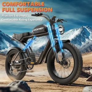 Kickwey K7 1500W Electric Bike – 48V 23Ah Samsung Battery, 20” Fat Tire, Long Range & High Speed