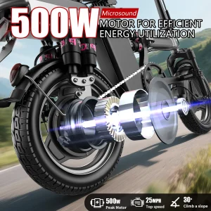 Foldable 500W Electric Bike for Adults – Lightweight, Long-Range, and UL Certified