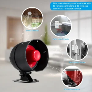 KERUI Wireless Siren Alarm System with Remote Control – 110dB Security Speaker for Home, Garage & Warehouse